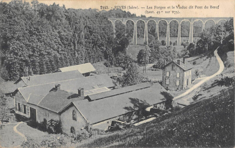 Carte postale ancienne Rives Les Forges Et Viaduc Dit Pont Du Boeuf à Rives