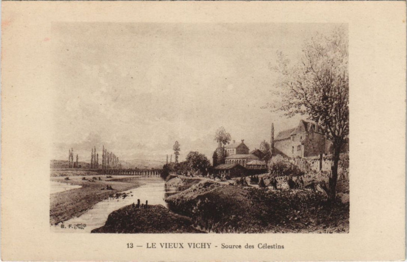 Carte postale ancienne Vichy Source des Celestins à Vichy