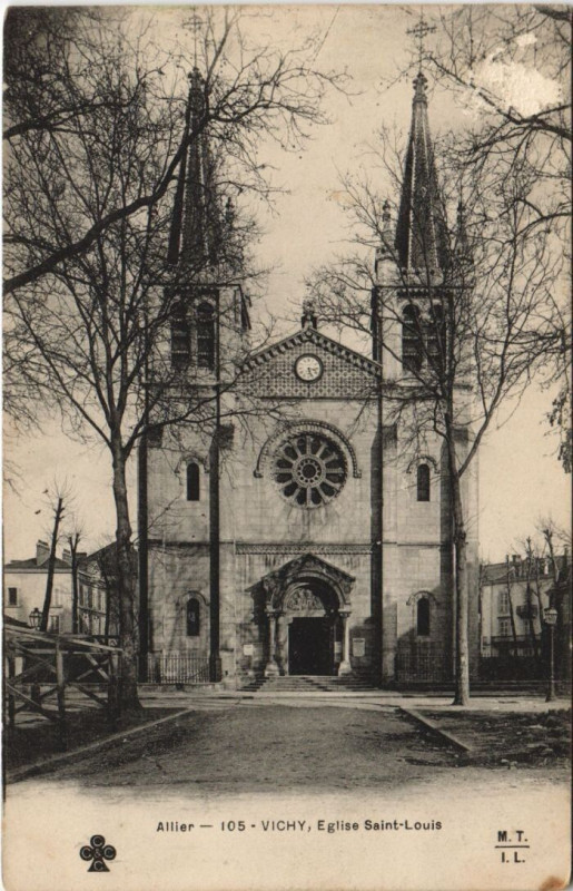 Carte postale ancienne Vichy Eglise Saint-Louis à Vichy