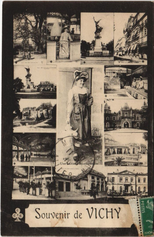 Carte postale ancienne Vichy souvenir à Vichy