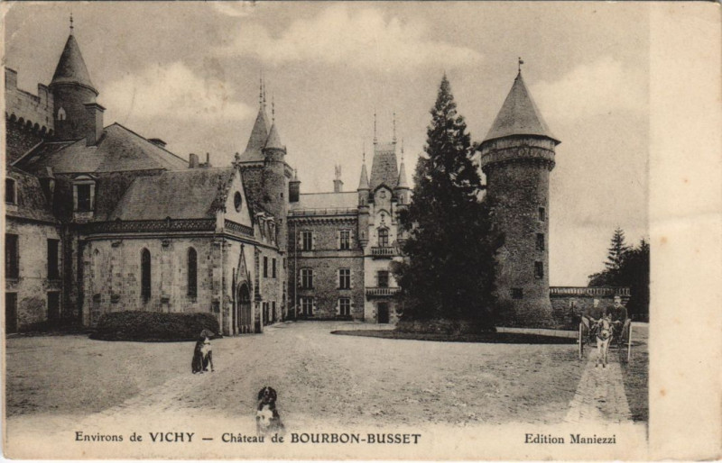 Carte postale ancienne Env. De Vichy Chateau de Bourbon Busset à Busset