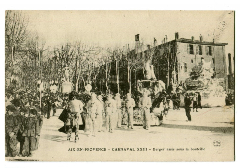 Carte postale ancienne Bouche-du-Rhône Aix-en-Provence Carnaval Xxiii Berger assis à Aix-en-Provence