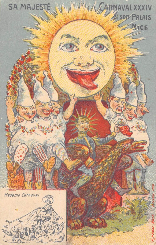 Carte postale ancienne Nice Sa Majeste Carnaval Xxxiv Et Son Palais à Nice