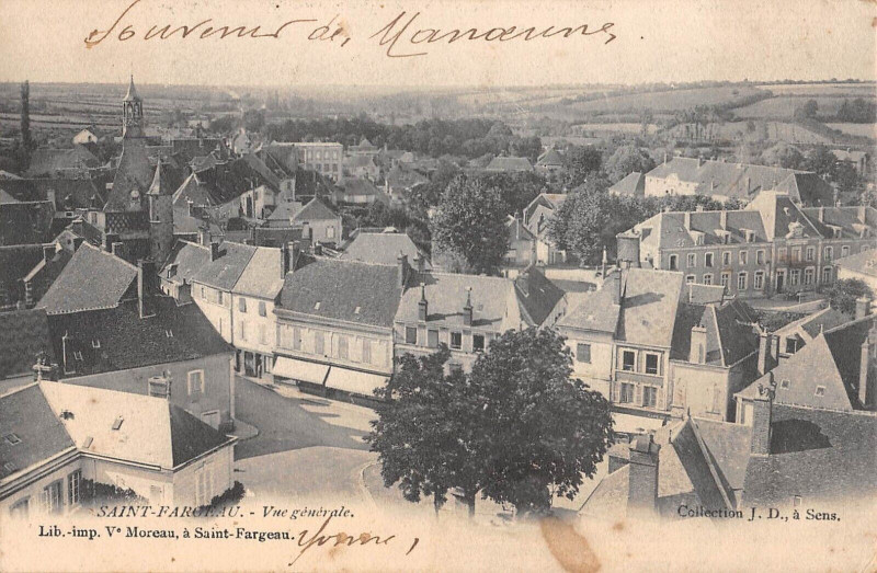 Carte postale ancienne Saint Fargeau Vue Generale à Saint-Fargeau