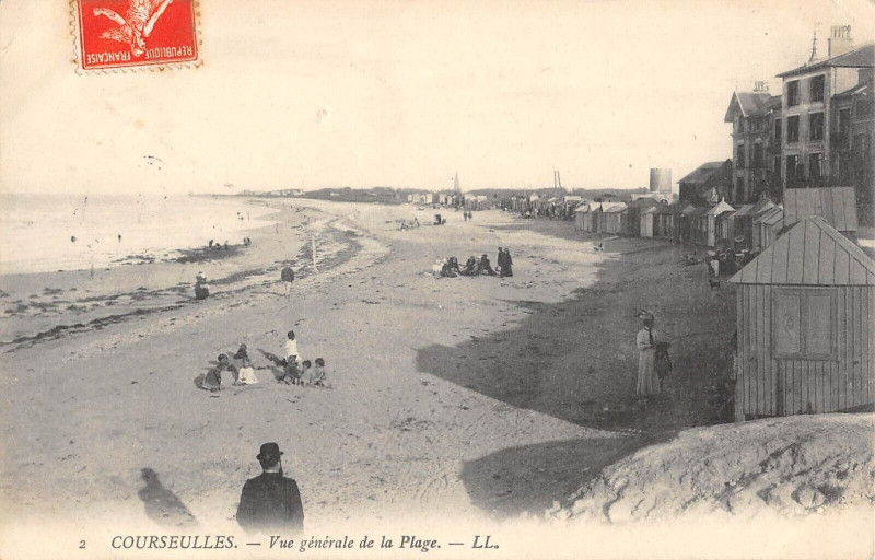Carte postale ancienne Courseulles Vue Generale De La Plage