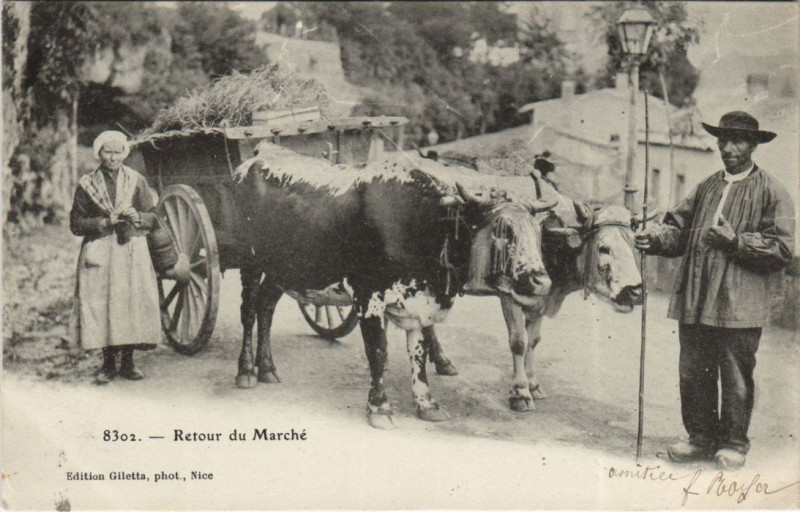 Carte postale ancienne Retour du Marche