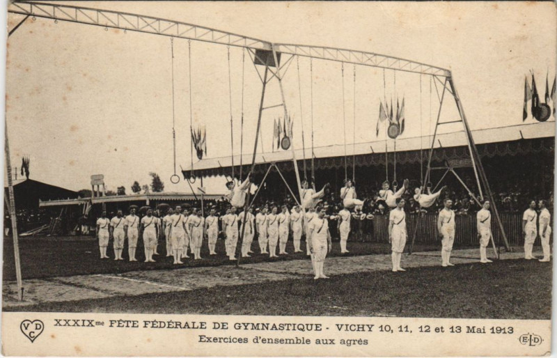 Carte postale ancienne Vichy 39. Fete Federale de Gymnastique à Vichy