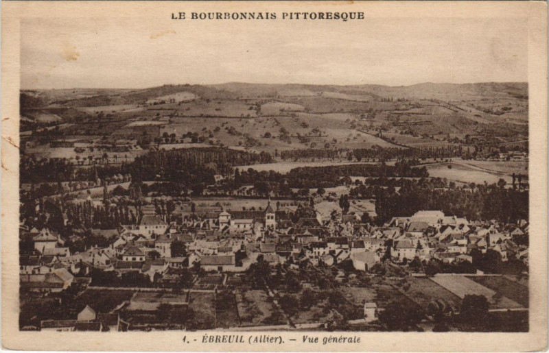 Carte postale ancienne Ebreuil Vue Generale