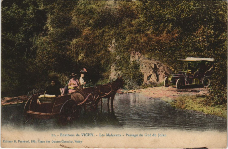Carte postale ancienne Vichy Environs - Les Malavaux - Passage du Gue du Jolan à Vaux