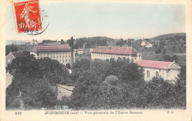 Carte postale ancienne Jujurieux Vue Generale De L'Usine Bonnet à Jujurieux