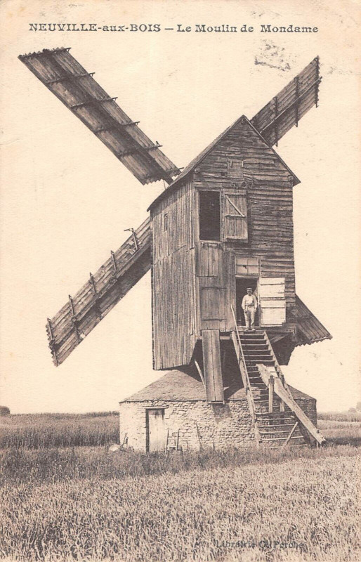 Carte postale ancienne Neuville Aux Bois Le Moulin De Mondame à Neuville-aux-Bois
