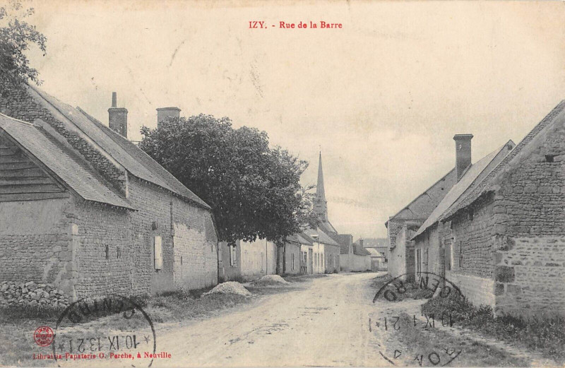 Carte postale ancienne Izy Rue De La Gare