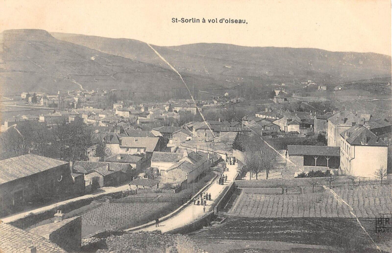 Carte postale ancienne Saint Sorlin A Vol D'Oiseau