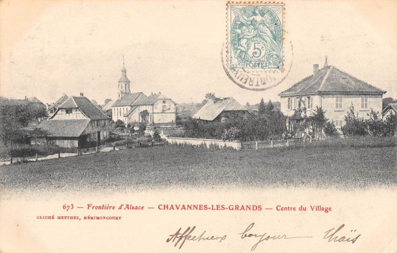 Carte postale ancienne Chavannes Les Grands Centre Du Village à Chavannes-les-Grands
