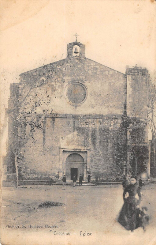 Carte postale ancienne Cessenon Eglise