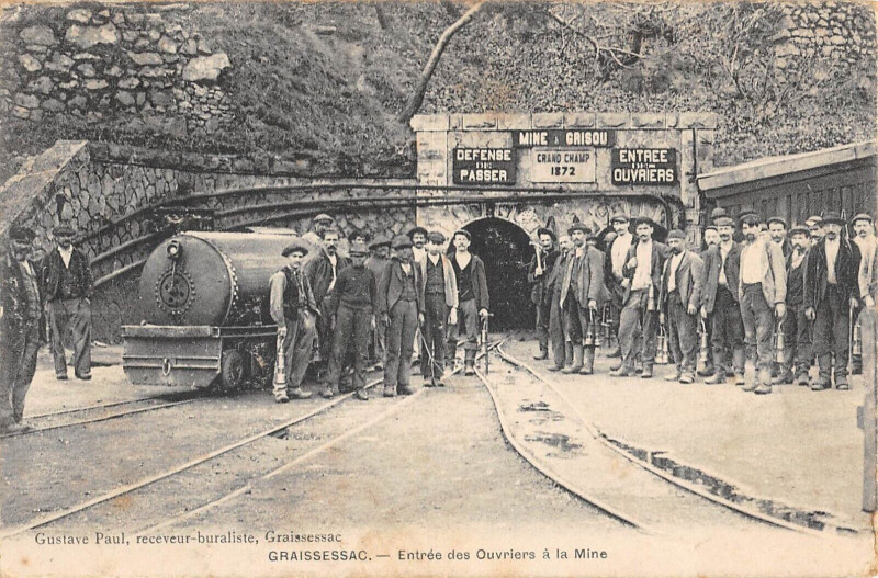 Carte postale ancienne Graissessac Entree Des Ouvriers A La Mine à Graissessac