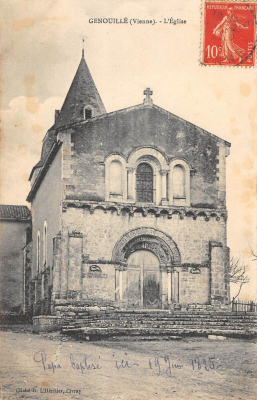 Carte postale ancienne Genouille Eglise