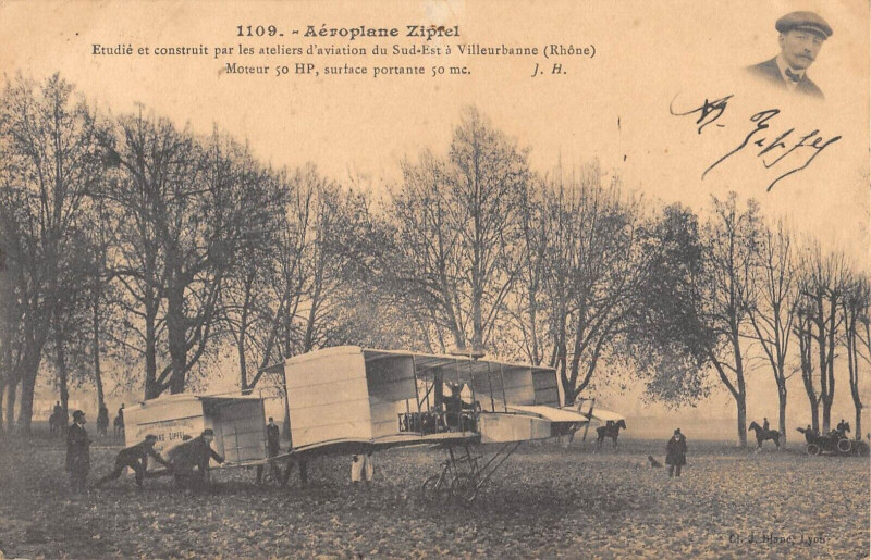 Carte postale ancienne Aeroplane Zipfel