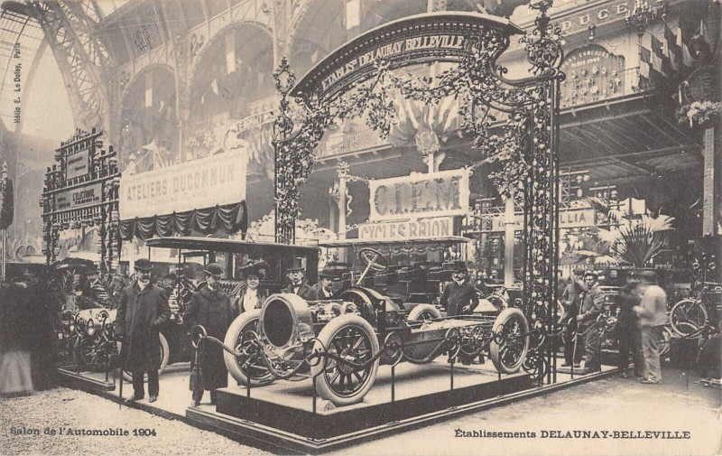 Carte postale ancienne Voiture Ancienne Salon De L'Automobile 1904 Etablissements Delaunay Bellevil