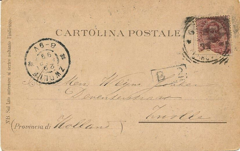 Carte postale ancienne Pegli - Souvenir de Pegli (1899) - back