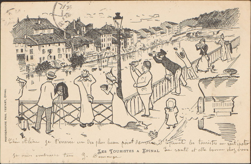 Carte postale ancienne Carte postale, Les Touristes à Epinal
