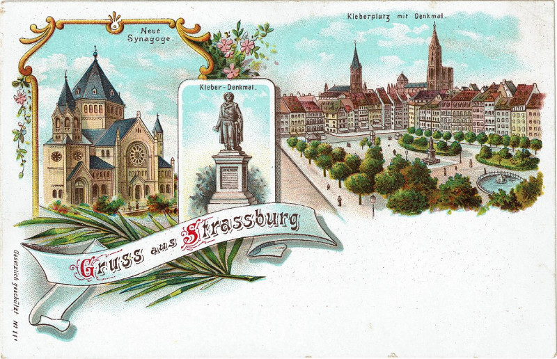Carte postale ancienne Gruss aus Strassburg. Synagoge