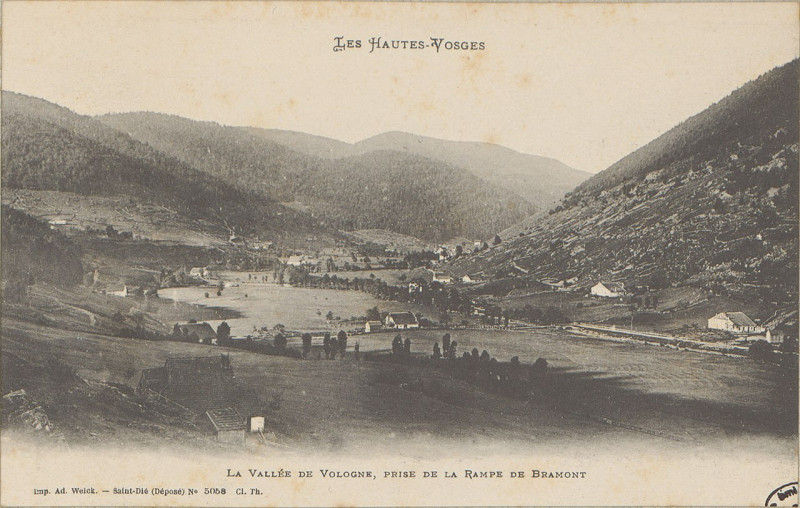 Carte postale ancienne Carte postale, La Vallée de Vologne, prise de la Rampe de Bramont