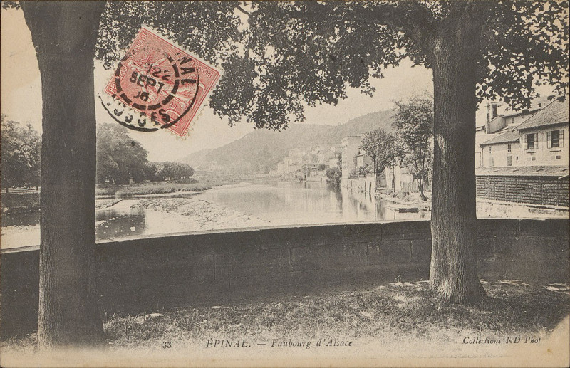 Carte postale ancienne Carte postale, Epinal, Faubourg d'Alsace 3
