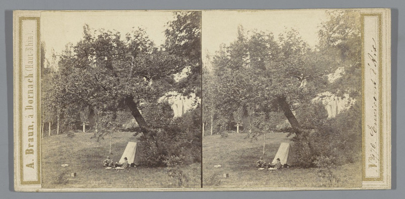 Carte postale ancienne Kamperende mannen nabij Aix-en-Provence, Zuid-Frankrijk Environs d'Aix (titel op object), Rp-F-F06320