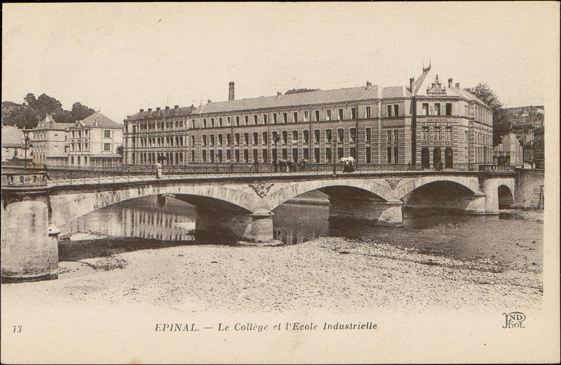 Carte postale ancienne Carte postale, Epinal, Le Collège et l'Ecole Industrielle 2