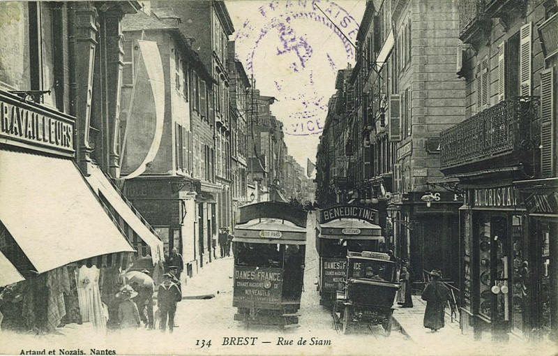 Carte postale ancienne Btv1b10106130m rue de siam à Brest