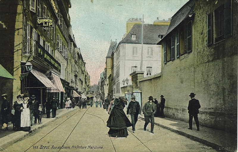 Carte postale ancienne Btv1b101061223 rue de siam à Brest