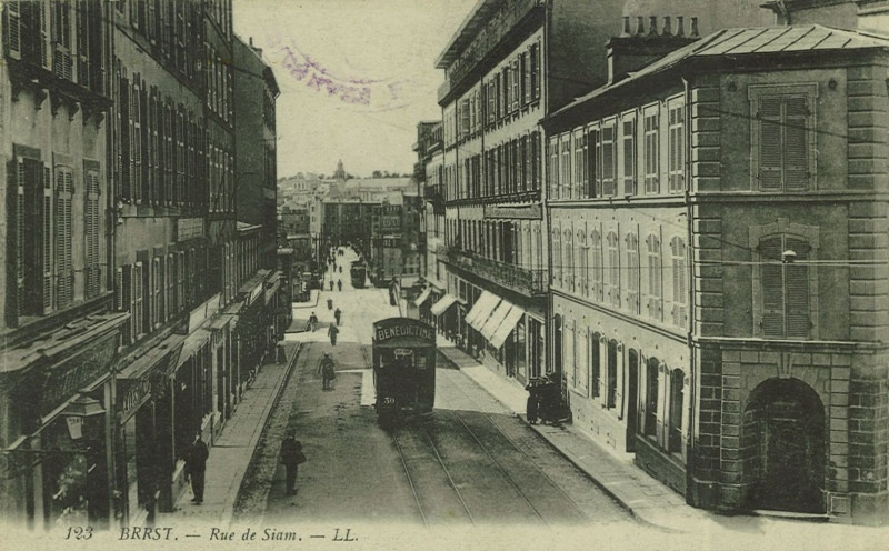 Carte postale ancienne Btv1b101061240 rue de siam à Brest