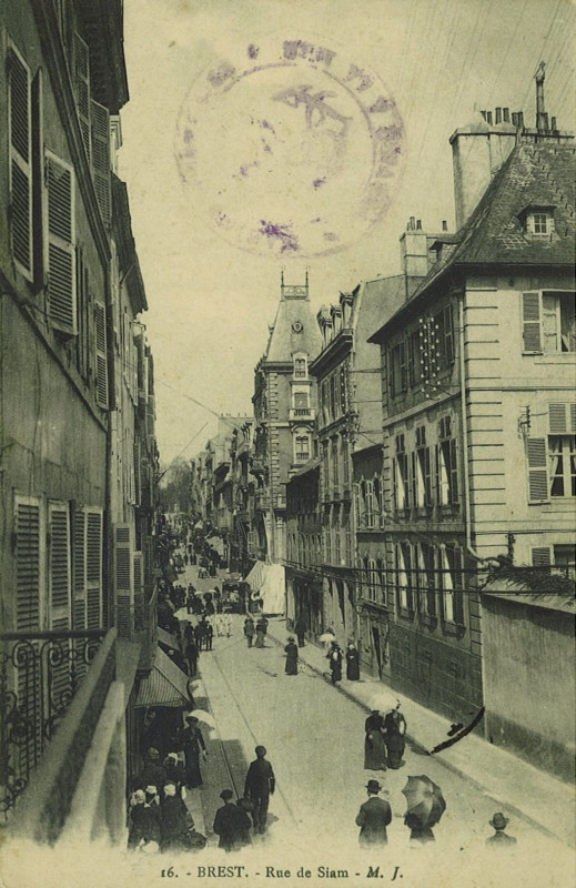 Carte postale ancienne Btv1b10106128s rue de siam à Brest