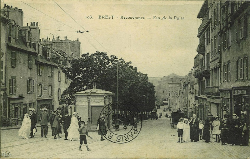 Carte postale ancienne Btv1b10105985m rue de la porte à Brest