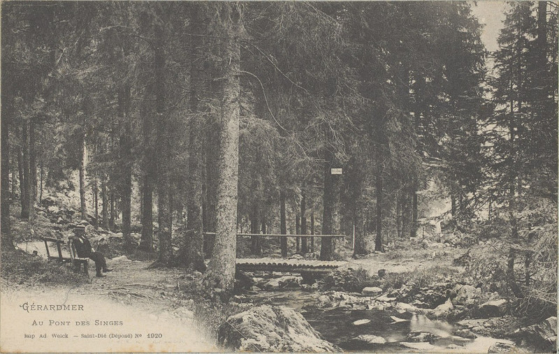 Carte postale ancienne Carte postale, Gérardmer, Au Pont des Singes