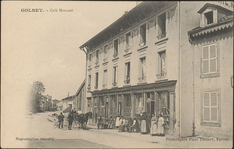 Carte postale ancienne Carte postale, Golbey, Café Hollard