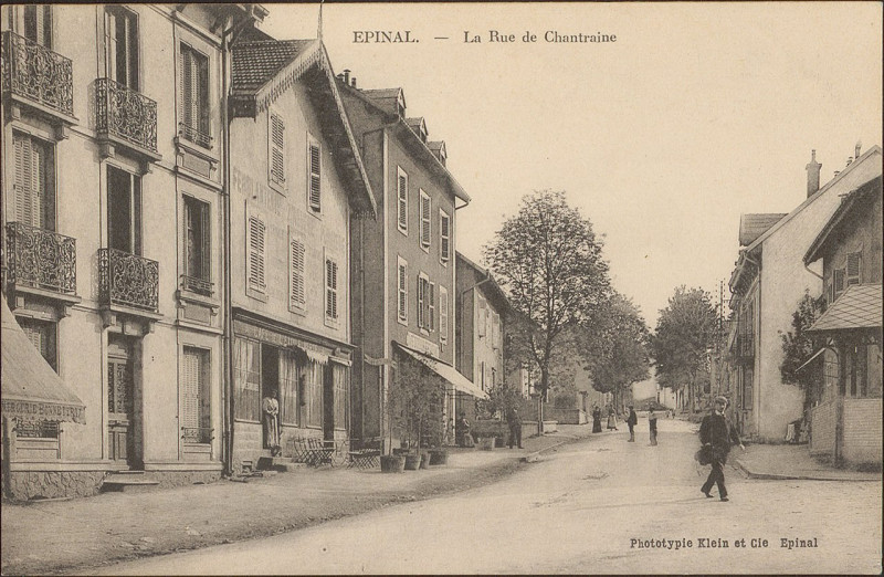 Carte postale ancienne Carte postale, Epinal, La Rue de Chantraine 2