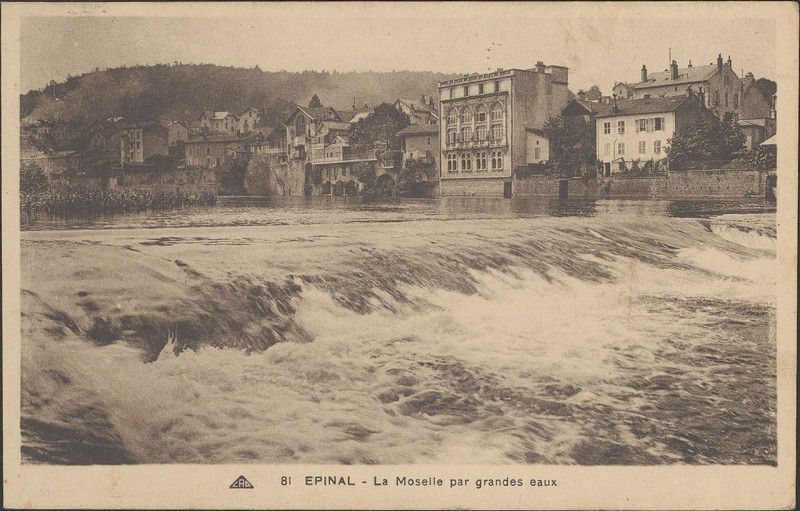 Carte postale ancienne Carte postale, Epinal, La Moselle par grandes eaux