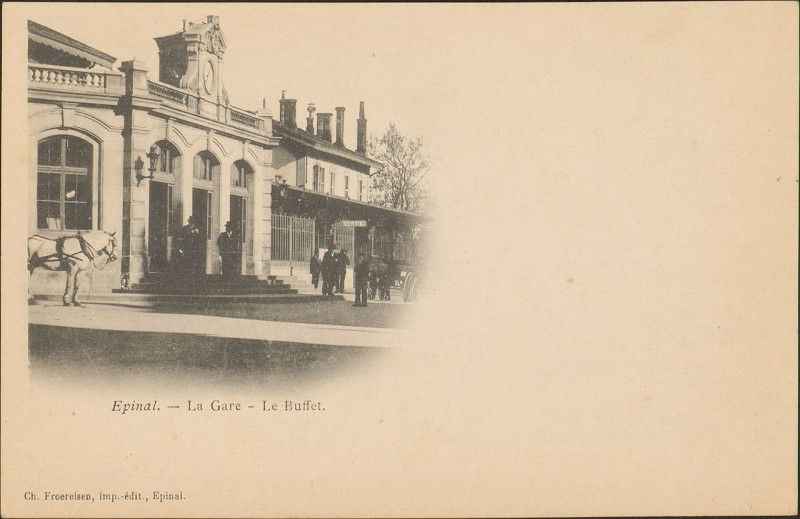 Carte postale ancienne Carte postale, Epinal, La Gare, Le Buffet