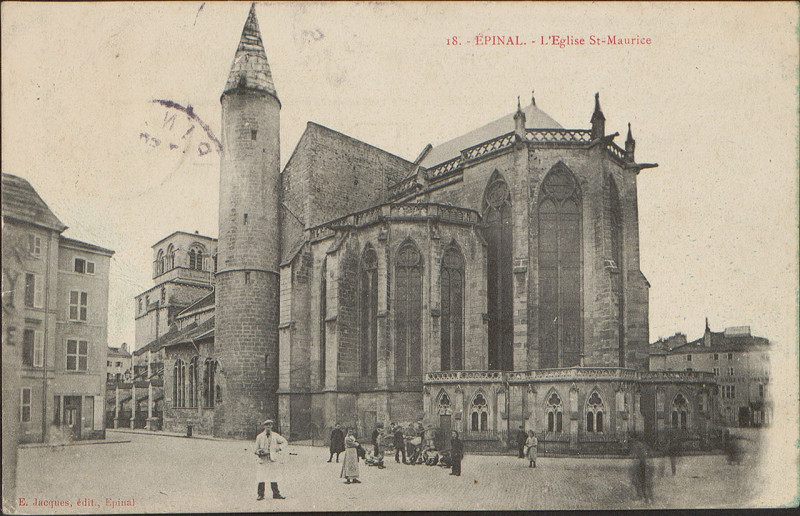 Carte postale ancienne Carte postale, Epinal, L'Eglise St-Maurice