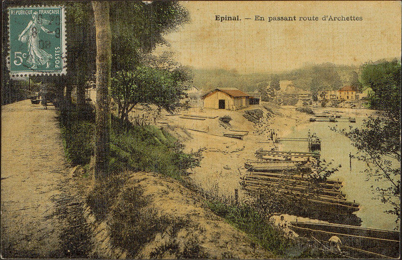 Carte postale ancienne Carte postale, Epinal, En passant route d'Archettes