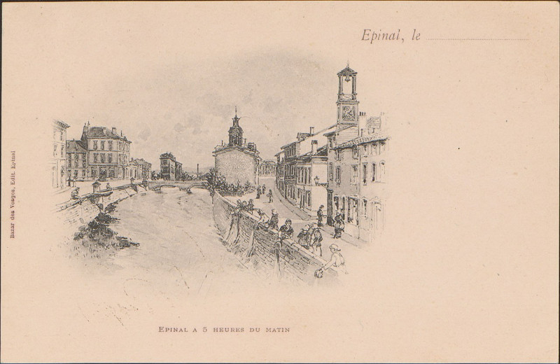 Carte postale ancienne Carte postale, Epinal à 5 heures du matin 2