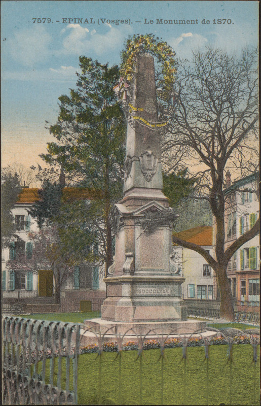 Carte postale ancienne Carte postale, Epinal (Vosges), Le Monument de 1870