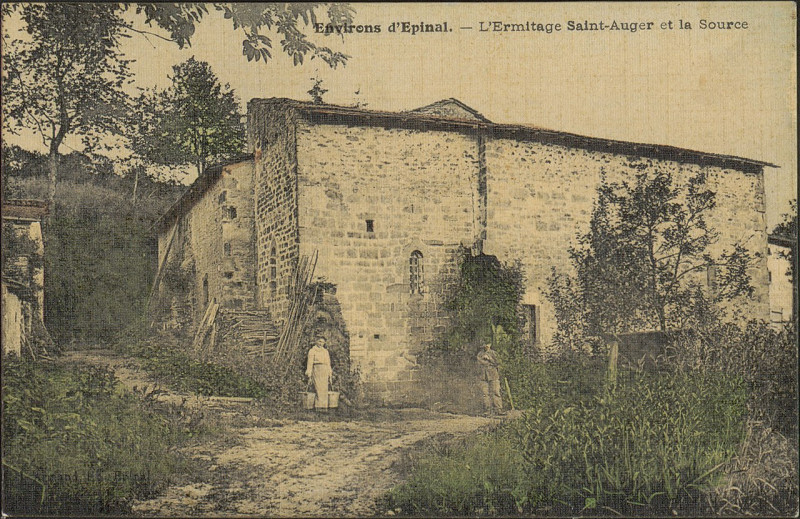 Carte postale ancienne Carte postale, Environs d'Epinal, L'Ermitage Saint-Auger et la Source