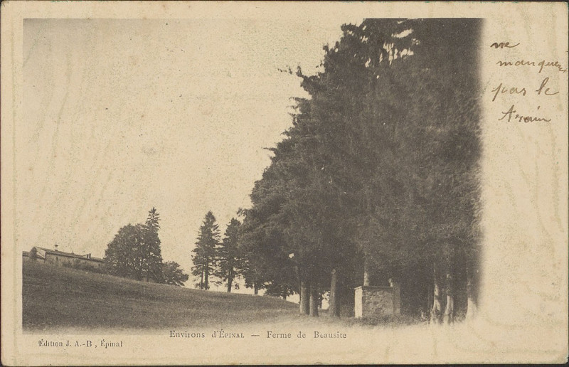 Carte postale ancienne Carte postale, Environs d'Epinal, Ferme de Beausite