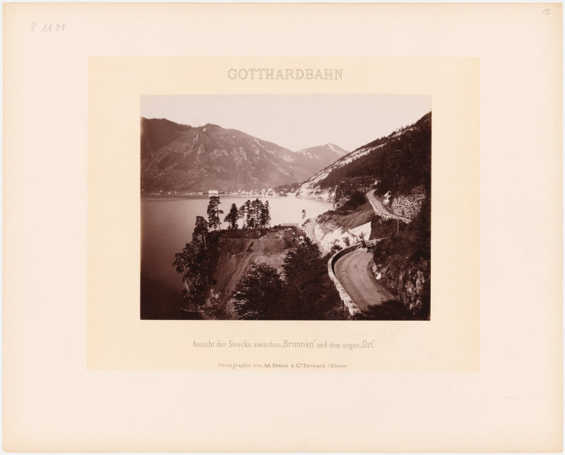Carte postale ancienne Sbb Historic - F 111 00003 020 - Ansicht der Strecke zwischen Brunnen und dem sogenannten Ort.tiff