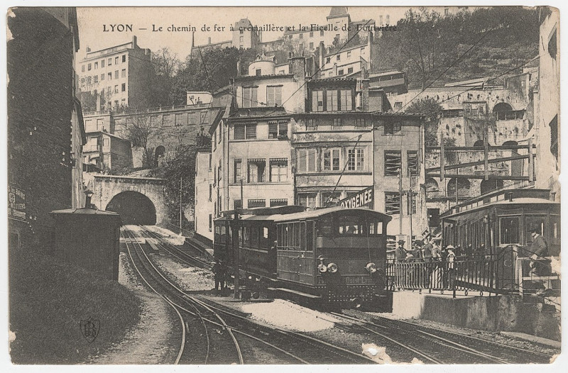 Carte postale ancienne Funiculaires Fourvière et Saint Just 03