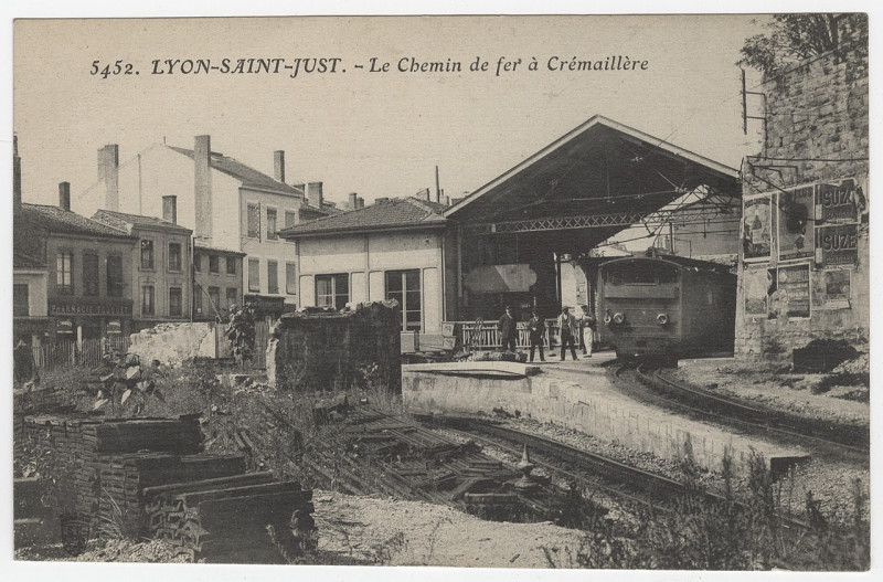 Carte postale ancienne Funiculaire Saint Just 01