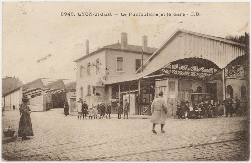 Carte postale ancienne Funiculaire Saint Just 10